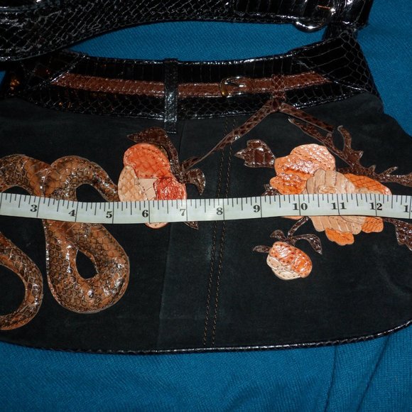 Tosca Blu Snakeskin Suede Purse - Picture 7 of 9